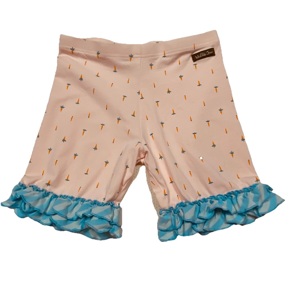 Matilda Jane Easter Carrots Ruffled Shorts Bloomers Pink & Blue Youth Girls 14